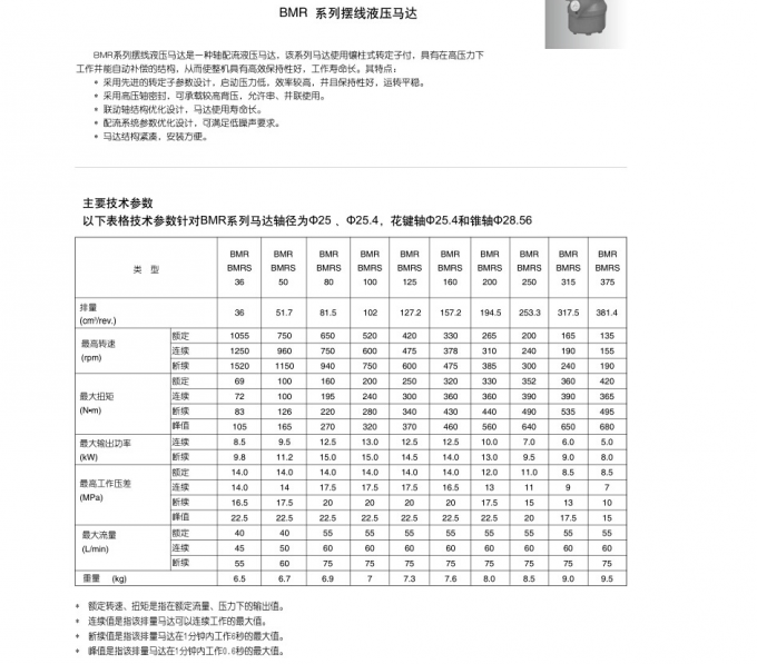 OMR 160 / OMR 200 Hydraulic Motor, BMR 160 Orbit Hydraulic Pump Motor