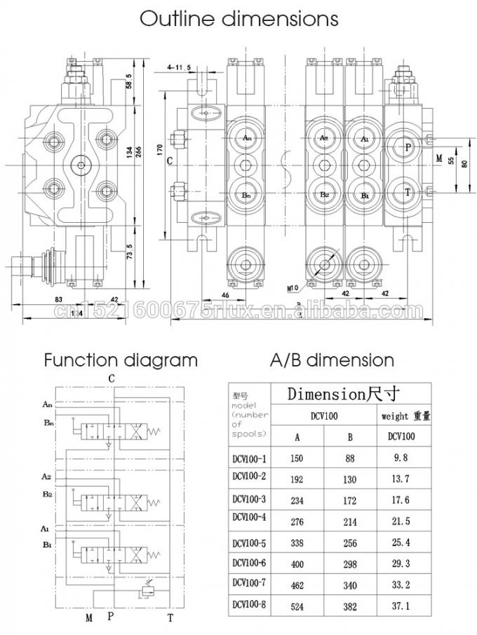 DCV100-S Manual / Directional Control Valve Hydraulic And Pneumatic