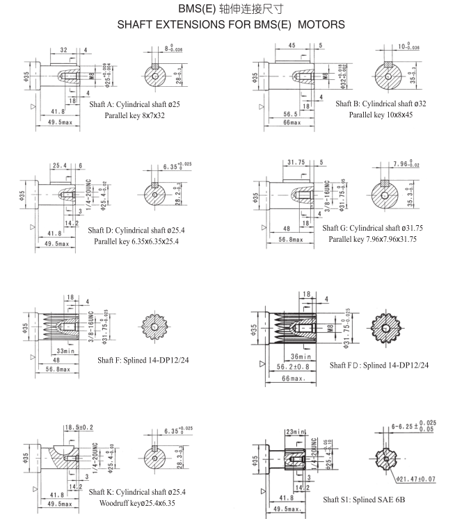Hydraulic Motor OMS250 Shaft 25mm Two Flange , High Pressure Oil Seal 0