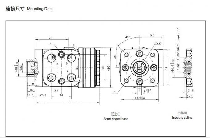 Load Sensing Dynamic Non Reaction Hydraulic Steering Unit 50 Ml/R - 1000 Ml/R 16 Mpa 2