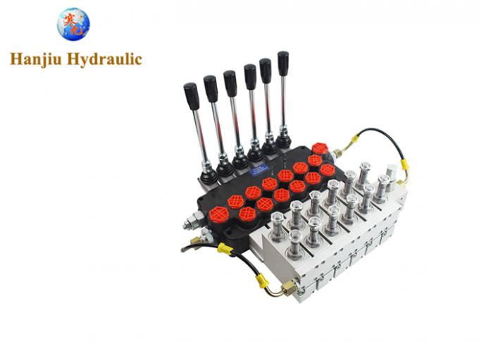 Spring Return Control Valve P80 Electric Hydraulic Directional Control Valves 6 Spools 3 Way Spring ...