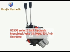 HSSD8 series 2 Bank Hydraulic Monoblock Valve 31.5Mpa, 80 L/min Flow Rate