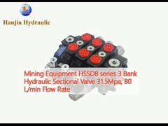Mining Equipment HSSD8 series 3 Bank Hydraulic Sectional Valve 31.5Mpa, 80 L/min Flow Rate