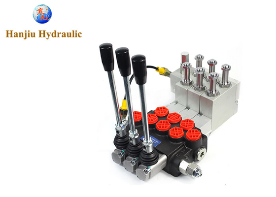 Electric 11gpm Hydraulic Directional Valve 12v Sae Ports 3 Spools Manual Control