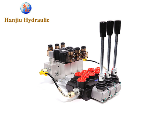 P40 4 Way 3 Position Spring Return Electrohydraulic Control 40 L/Min Monoblock Valves Hydraulic Control Valves