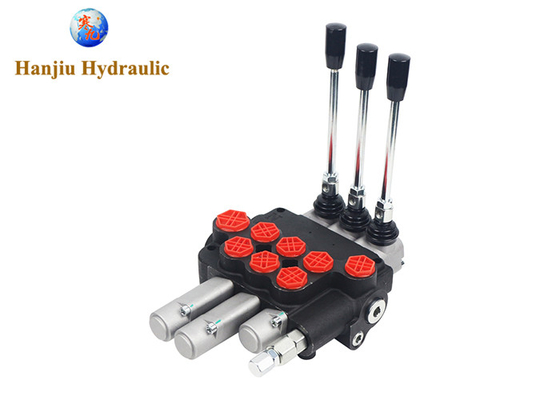 03P80 Manual 3 Way Hydraulic Directional Control Valve OEM Spring Return Detent Floating Function