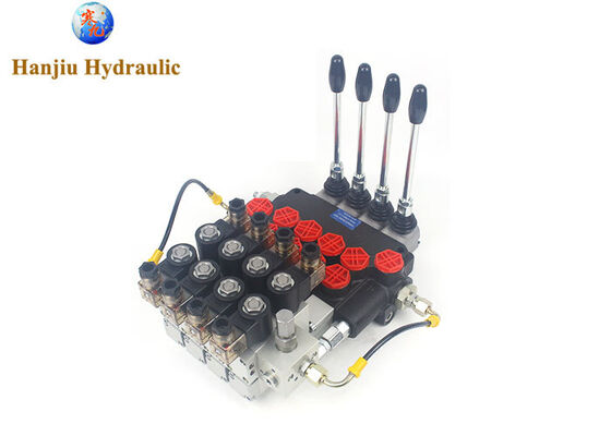 Hydraulic directional control valve 4P80 with 80ml/min 4 handles, electric-pneumatic valve