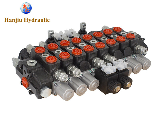 Wood Grabber Directional Control Valve Walvoil Sd8/8 8 Bank Joystick And Solenoid Control