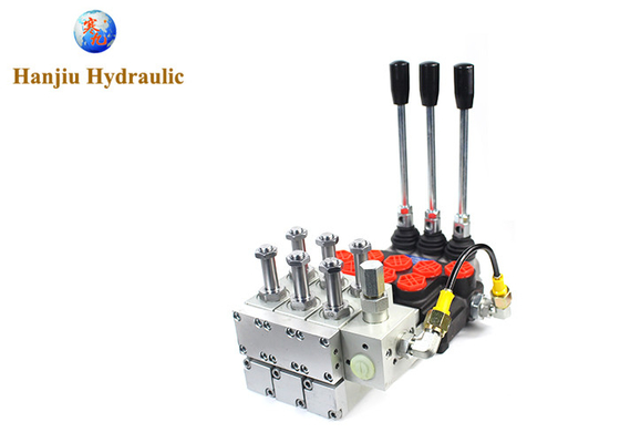 Electric 11gpm Hydraulic Directional Valve 12v Sae Ports 3 Spools Manual Control