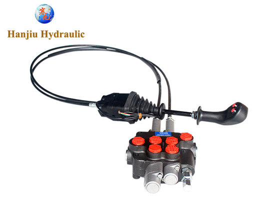 2 Spool 250 Bar Monoblock Control Valve Cable Joystick With Button