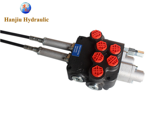 2 Spool 250 Bar Monoblock Control Valve Cable Joystick With Button
