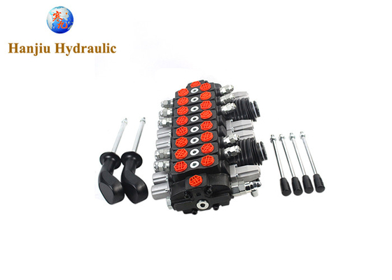 24 Gpm Hydraulic Sectional Valve SD8 With Joysticks Manual Hydraulic Control Valve