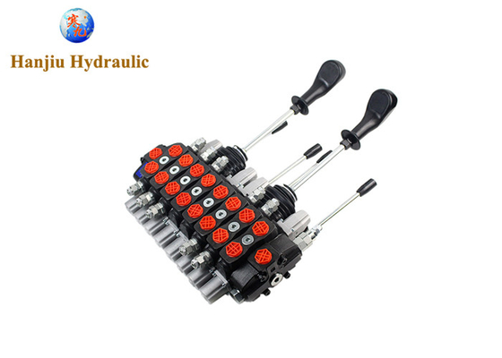 24 Gpm Hydraulic Sectional Valve SD8 With Joysticks Manual Hydraulic Control Valve