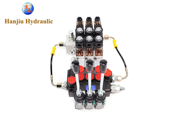 P40 4 Way 3 Position Spring Return Electrohydraulic Control 40 L/Min Monoblock Valves Hydraulic Control Valves