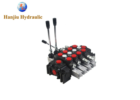 140lpm Manual Control Hydraulic Directional Control Valve 4 Spool 1 Joystick 350 Bar