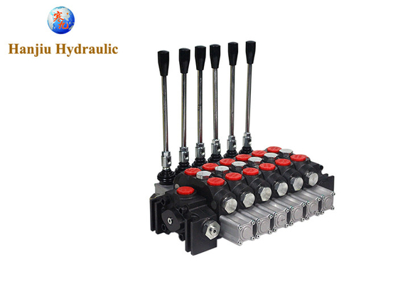 Mobile Directional Valves Dcv 200 Sectional 6 Levers Spring Centered Valves For Construction And Earth Moving Machines