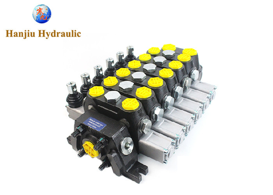 Dcv Series 100lpm Manual Control Hydraulic Section Valve 6 Spools With High Pressure