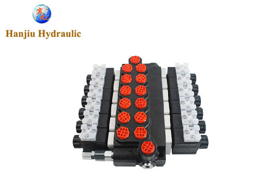 P80 Hydraulic Monoblock Control Valves  With 6 Spools Open Center Electric  Valve Z80 Solenoid Valve