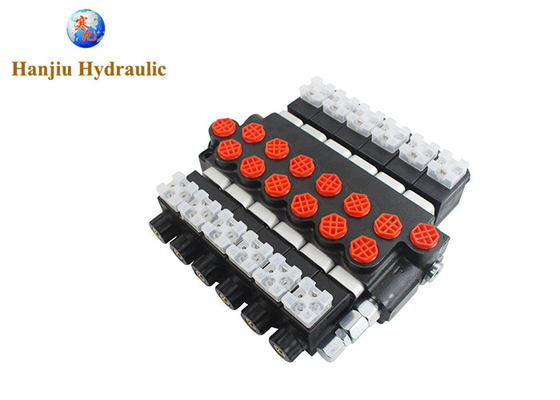 P80 Hydraulic Monoblock Control Valves  With 6 Spools Open Center Electric  Valve Z80 Solenoid Valve