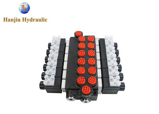P80 Hydraulic Monoblock Control Valves  With 6 Spools Open Center Electric  Valve Z80 Solenoid Valve