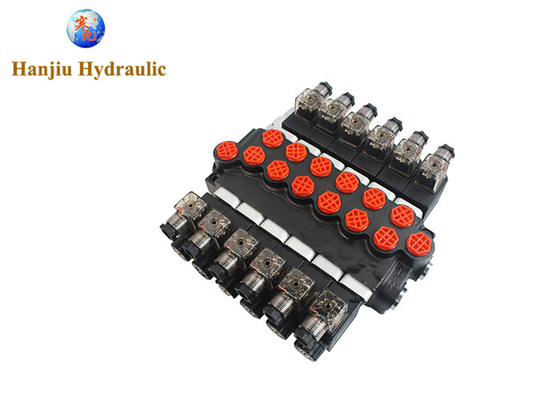 P80 Hydraulic Monoblock Control Valves  With 6 Spools Open Center Electric  Valve Z80 Solenoid Valve