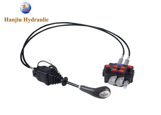 2P80 Hydraulic Control Valve 80 Liter 2 Spool Joystick With 1.5 Meter Cable And 2 Buttons