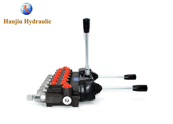 6 Spool Hydraulic Directional Valve 11gpm 40L/min 6p40 With 2 Joysticks Monoblock Valve