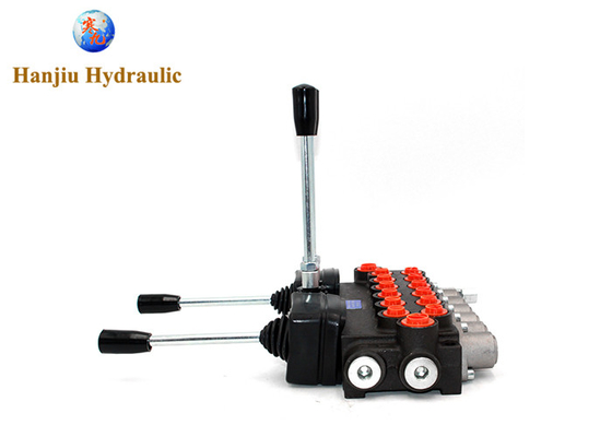 6 Spool Hydraulic Directional Valve 11gpm 40L/min 6p40 With 2 Joysticks Monoblock Valve