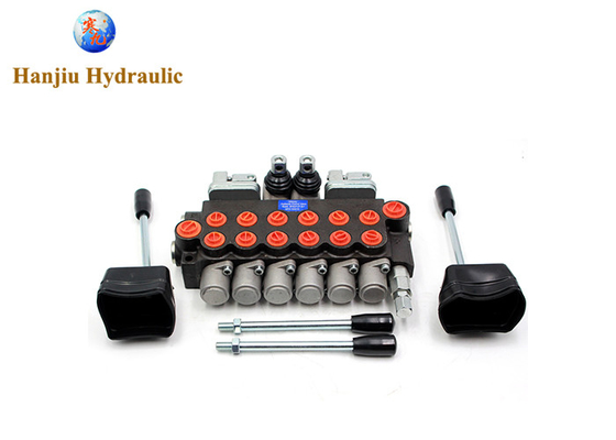 6 Spool Hydraulic Directional Valve 11gpm 40L/min 6p40 With 2 Joysticks Monoblock Valve