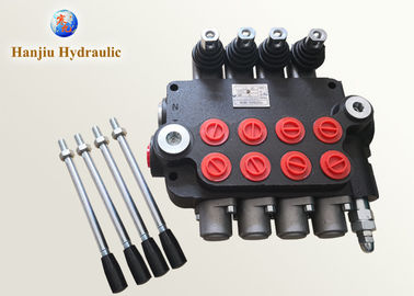 Professional 4 Spool Hydraulic Control Valve / Monoblock Loader Valve 80LPM