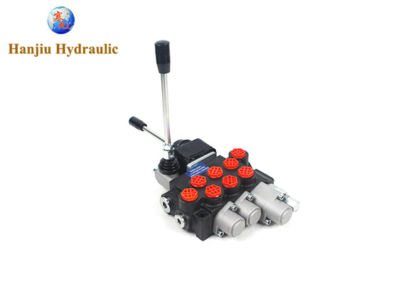 Monoblock Directional Control Valve 40 L/Min 11GPM 3 Spool 4 Positions Double Actiong + Joystick