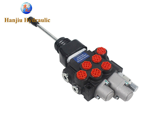 P40 Monoblock Hydraulic Directional Control Valve, 2 Banks, 1 control 2 handles, Float function, 3 position double action, 40 liters, 250bar
