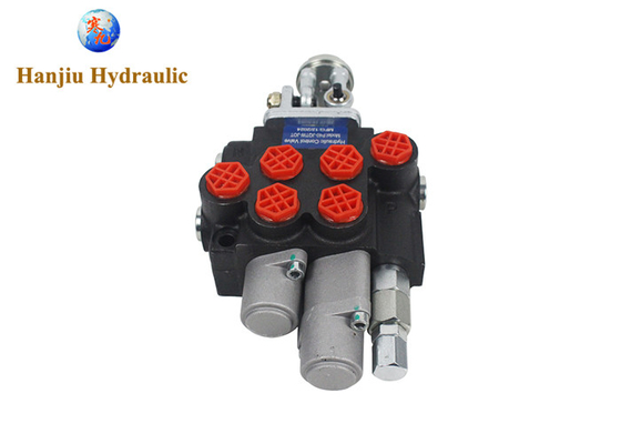 P40 Monoblock Hydraulic Directional Control Valve, 2 Banks, 1 control 2 handles, Float function, 3 position double action, 40 liters, 250bar
