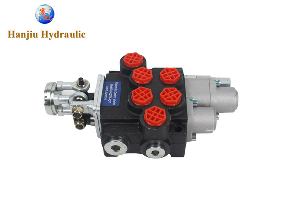 P40 Monoblock Hydraulic Directional Control Valve, 2 Banks, 1 control 2 handles, Float function, 3 position double action, 40 liters, 250bar