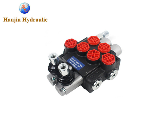 Hydraulic Monoblock Valve 40 Liters 2 Spools Spring Return With BSPP Ports