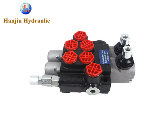 Hydraulic Monoblock Valve 40 Liters 2 Spools Spring Return With BSPP Ports