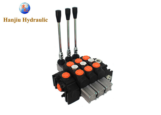 DCV200 Manual Directional Control Valve With 3 Spools BSPP Ports 3 Positions Double Acting