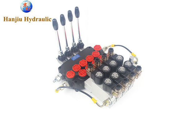 Hydraulic directional control valve 4P80 with 80ml/min 4 handles, electric-pneumatic valve