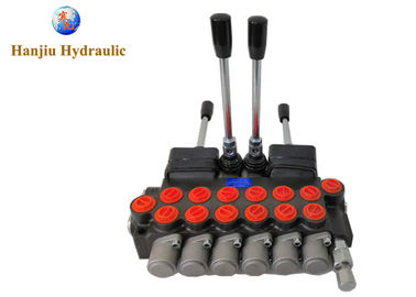 6P40 Joystick Hydraulic Directional Valve 40lpm Manual Control Valve Interchangeable Spool