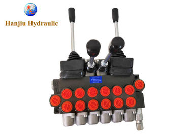 6P40 Joystick Hydraulic Directional Valve 40lpm Manual Control Valve Interchangeable Spool