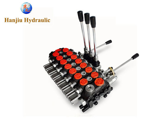 7 Spool 16 Gpm Backhoe Hydraulic Control Valve With 2 Joystick