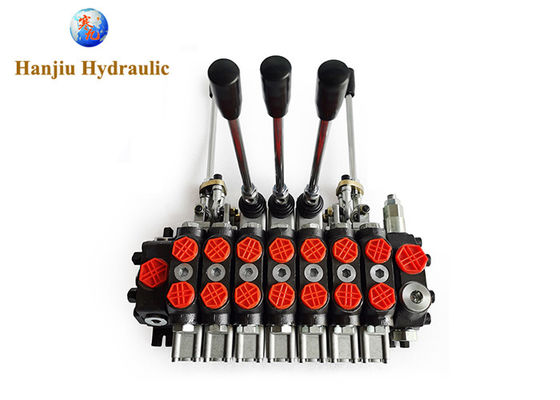 07 Stages 100lpm Hydraulic Directional Control Valve Double Action Manual Activation