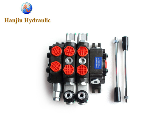 Dcv60 Hydraulic Monoblock Control Valve 2 Bank 1/2 Bsp 60l/Min Double Acting Cylinder Spool 3 Position Spring Return