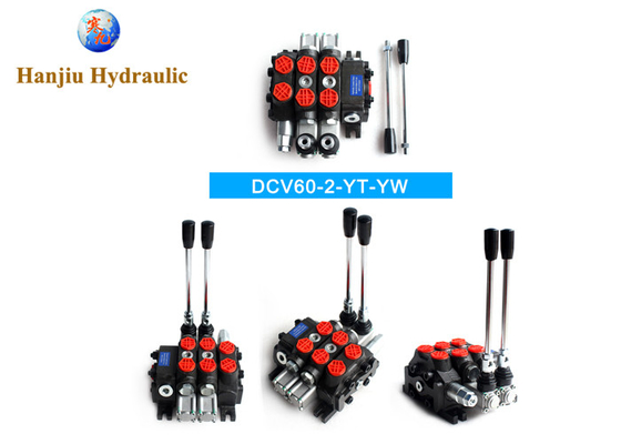 Dcv60 Hydraulic Monoblock Control Valve 2 Bank 1/2 Bsp 60l/Min Double Acting Cylinder Spool 3 Position Spring Return